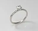 Anillo Solitario Banda Media Diamantes