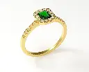 Anillo Cluster Esmeralda Cuadrada