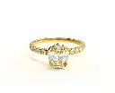 Anillo Diamante Oval y Diamantes