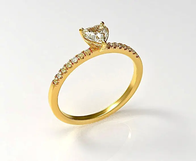 Anillo Solitario Diamante Heart