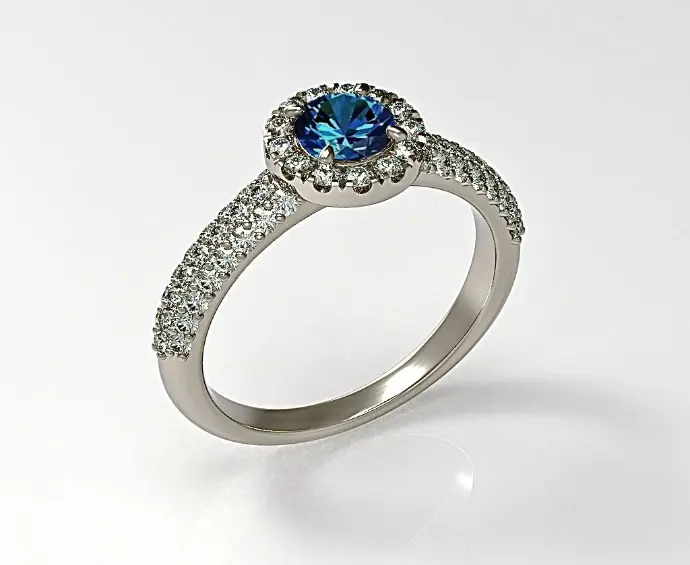 Anillo Halo Engaste Pave