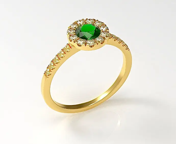 Anillo Cluster Esmeralda Redonda