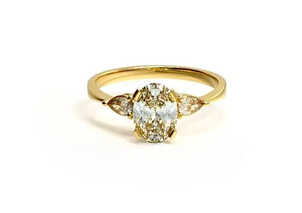 Anillo Diamante Oval y Pears