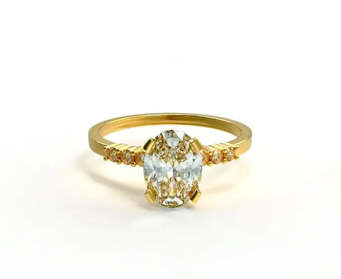 Anillo Solitario Diamante Oval
